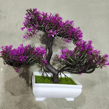 פלסטיק מלאכותי צמחי בונסאי עץ קטן חשיש מזויף צמח פרח בעציץ בבית שולחן חדר קישוט הגן הסדר קישוטים
