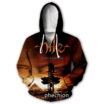 phechion גברים/נשים הנילוס הלהקה מודפס 3D שטחי רוכסן הקפוצ 'ונים אופנה גברים רופף ספורט לרכוס את הקפוצ' ונים J64