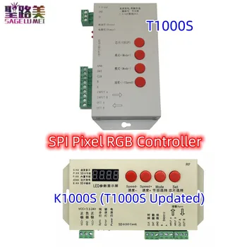 SPI פיקסל בקר RGB T1000S K1000S (T1000S מעודכן) DC5/12/24V SD עבור IC DMX512 WS2811/2812/2815 APA102 LED רצועת אור