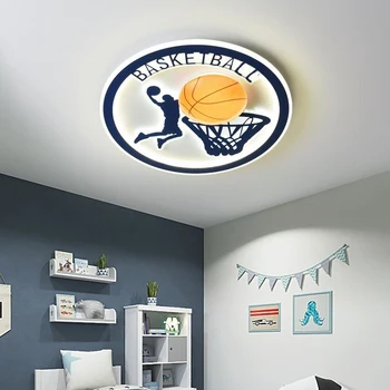 חדר ילדים אור תקרת בנים השינה הנברשת המצוירת כחול כדורסל מנורת תקרה ילדים ילדים ילדה ילד בחדר lampara
