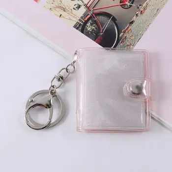 מיני מחזיק כרטיס צילום בעל ביניים אלבומים תליון קלף ספר Keyring 1 2 אינץ כרטיס תיק מחזיק מפתחות אלבום תמונות