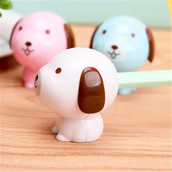 קריקטורה חמודה הכלב מחדד ידני מכני מחדד שקוף ממתקים צבעוניים לילדים