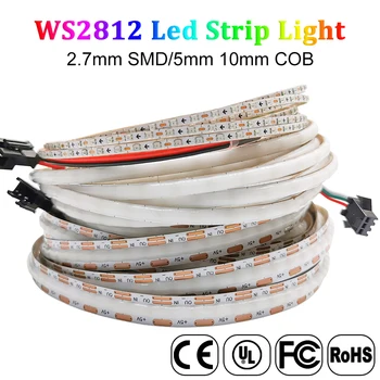 DC5V 12V WS2812 בנפרד למיעון COB Led רצועת אור Luces FOB RGBIC 160Led/M צפיפות גבוהה גמיש פיקסל 2.7 מ 