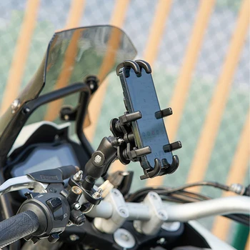 אופנוע אופניים אוניברסלית לטלפון נייד מתלה אלומיניום סגסוגת הלם קליטת אנטי-הלם רכיבה על התושבת 360 מעלות תושבת מתכווננת