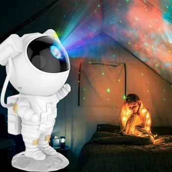 Galaxy Star מקרן כוכבים בשמיים בלילה בהיר אסטרונאוט המנורה בבית עיצוב חדר קישוט חדר השינה דקורטיביות מנורות מתנה