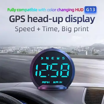 G13 דיגיטלי GPS מד מהירות האד מכונית תצוגה עילית עם מצפן מעל למהירות עייף נוהג התראת רכב אוניברסלי