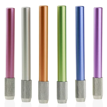 6PCS מתכת צבע מוט יחיד-סוף העיפרון מאריך עפרון הרחבה בעט קיבול עט סיומת קלמר