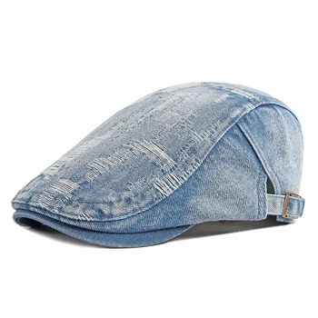 אופנה בוקרים כובעים לגברים רטרו חור ג ' ינס כתב כובע יוניסקס שטחי כותנה כומתה כובע היפ הופ כובע שטוח Casquette Gorras