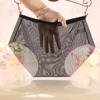 חדש סקסי הלבשה תחתונה שקופה קצרים נקבה רשת דק חלקה תחתוני נשים בגדים נושמים תחתוני הילדה קצר תחתונים
