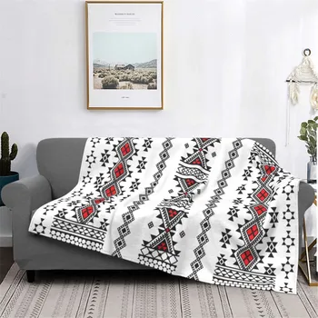 KACISSTY אופנה פלנל הדפסת 3D Kabyle שמיכות לנשימה רכה בוהמיה Amazigh ברבר לזרוק את השמיכה על הספה בבית במיטה מתנות
