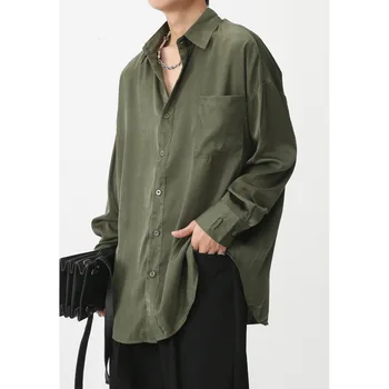 2023 האביב המוצר הגברים שרוול ארוך רופף רגוע פשוטה החולצה באיכות גבוהה יחיד ללבוש מעילים בסגנון קוריאני חולצות M-XL