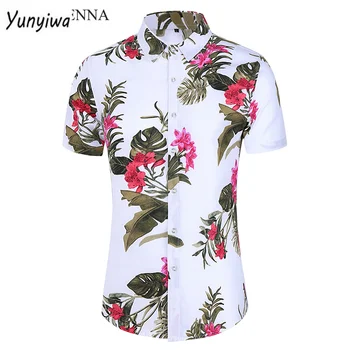 הקיץ פרח חולצה גברים 2023 אופנה חדשה מודפס שרוול קצר חולצות Mens מקרית גדול גודל 5XL 6XL 7XL חוף הוואי חולצות אדם