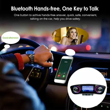 אלחוטית מכונית נגן MP3 יציאת USB כפולה Bluetooth FM המכונית משדר רדיו דיבורית-מתקשר אוטומטית פנים חלק