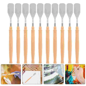 12 יח ' סכין ציור מגרד פלדה אל חלד מגרדים שימושי ערבוב מגש פלסטיק כלים להתמודד עם אקריליק