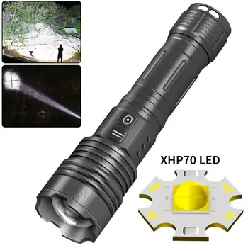 XHP70 LED חזק עם פנס כפול מתג טלסקופ 1500 לומנס IPX4 עמיד למים סגסוגת אלומיניום לפיד ידי הפקחים.