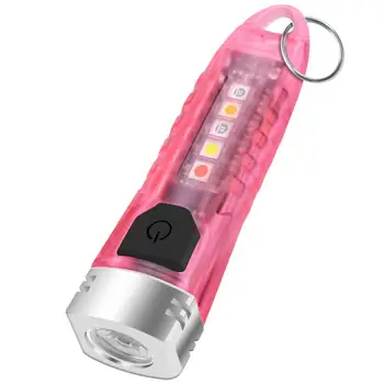 מיני LED מחזיק מפתחות פנס נייד לפיד Type-C נטענת לעבודה קלה עם מגנט הרפתקאות קמפינג פנס כיס
