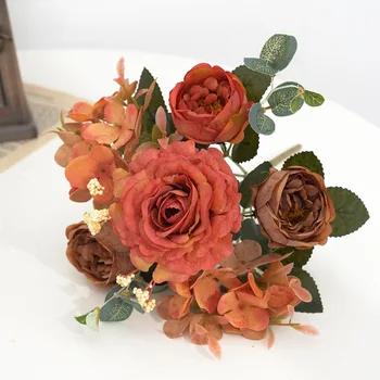רומנטי מזויף זר פרחים פשוט ועמיד, לא קל נזק לבית החתונה מסיבת גן קישוט