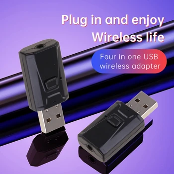 ב-Bluetooth תואם 5.0 משדר מקלט USB אלחוטי אודיו 3.5 מ 
