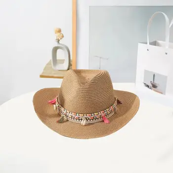 רחיץ פופולרי נסיעות חיצונית חוף קרם הגנה כובע קש לנשימה כובע השמש ציצית אביזרי אופנה