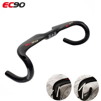 EC90 העליון סיבי פחמן כביש אופניים הכידון רכיבה על אופניים אופניים ידית בר עם פקק מירוץ ירידה בר 31.8 x 400/420/440mm