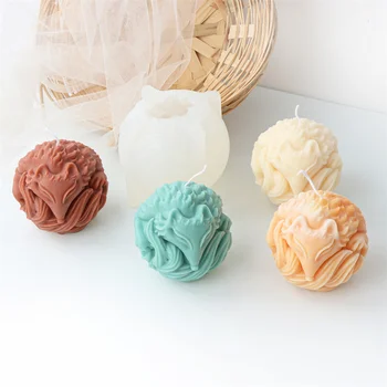 3D עגול פוקס הכדור דפוס נר סיליקון עובש DIY טיח ארומתרפיה סבון, עובש בבית קישוט אביזרים בעבודת יד כלים