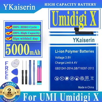YKaiserin עבור UMI Umidigi X סוללה 5000mAh חלקי חילוף טלפון עם כלים