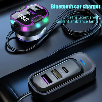 מטען לרכב טעינה מהירה מצית מתאם Bluetooth 5.3 USB Type C מהר מטען משטרת QC3.0 עבור Iphone סמסונג Xiaomi