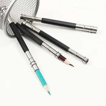 4 יח ' שימושי מתכת סקיצה כתיבה מחזיק עט אמנות לכתוב כלי בעל הראש הכפול עיפרון Extender