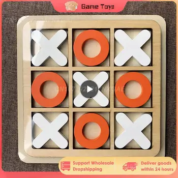1~5PCS הורה-ילד אינטראקציה לוח עץ משחק XO איקס עיגול, שחמט מצחיק פיתוח אינטליגנטי צעצוע חינוכי חידות