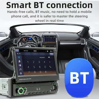 7 אינץ מולטימדיה נגן Bluetooth תואם-Carplay אנדרואיד לרכב אוטומטי MP5 Player AUX/USB/SD FW/רדיו גלגל ההגה למידה