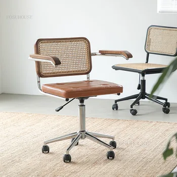קש מעץ מלא כיסאות במשרד יצירתי כורסה נורדי ריהוט משרדי להרים המסתובב גיימר כיסא משרדי המודרנית כיסא המחשב U