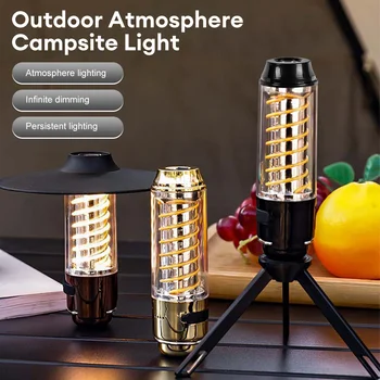 נייד Dimmable פנס נטענת USB 3Lighting מצב פנס קמפינג עמיד למים אוהל תליית מנורה חיצונית פנס LED
