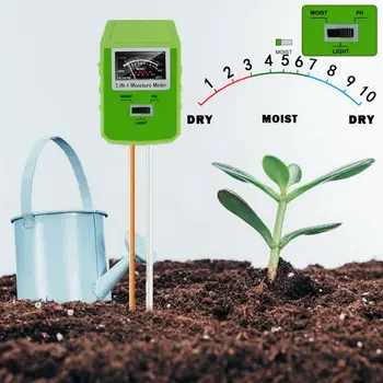 3-in-1 pH בקרקע אור לחות מטר אדמה ערכת בדיקת מקורה חיצונית בגינה דשא החווה לא סוללה אדמת נדרש מד ph