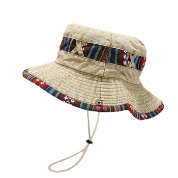 ניו דלי כובעים גבר נשים ביץ ' נגד השמש פנמה נופים מסע דייג כובעי רטרו הדפסה קיץ יש שמש בחוץ